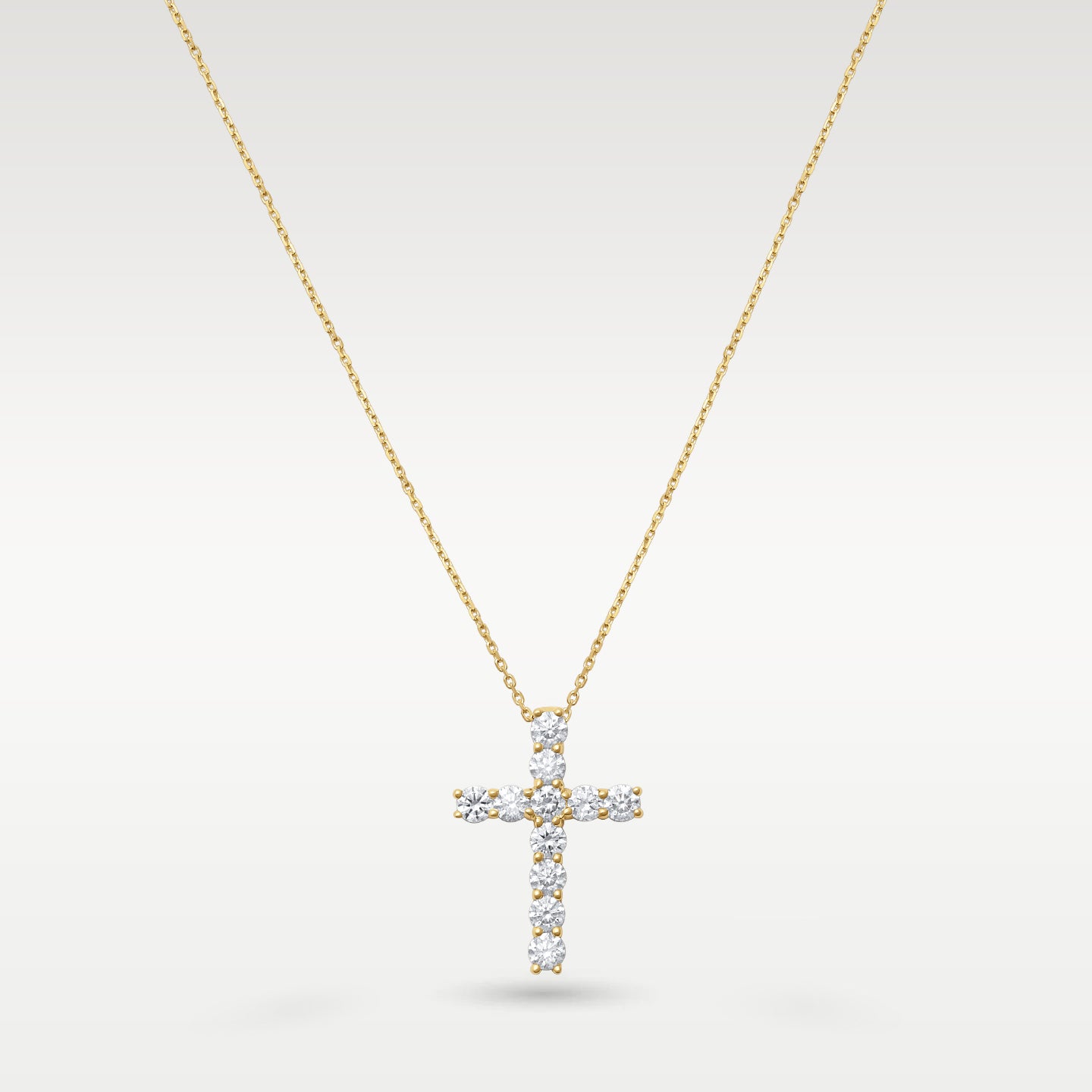 14K Gold Round Diamond Cross Pendant Necklace | Noah's Fine Watches & Jewelry TX