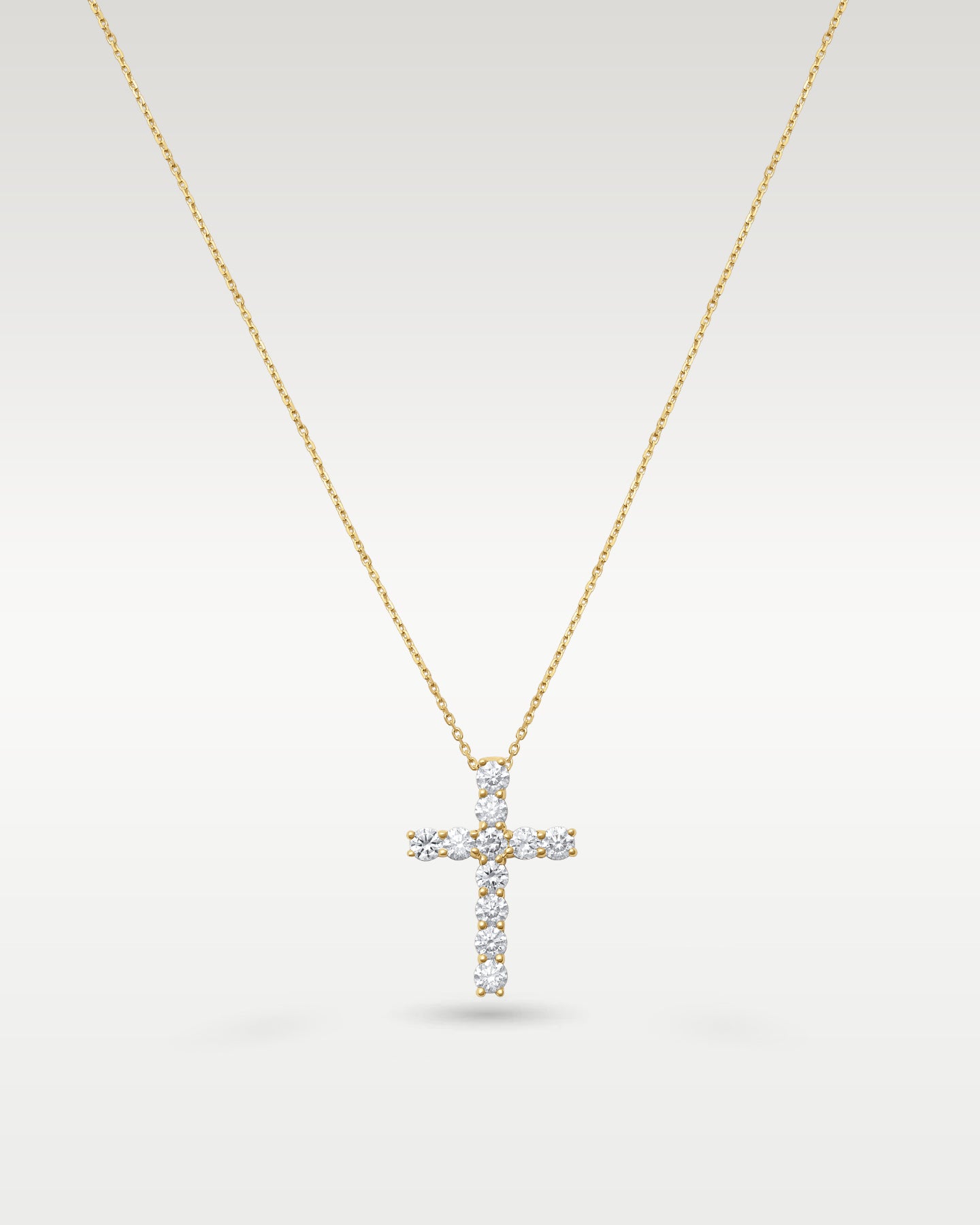 14K Gold Round Diamond Cross Pendant Necklace | Noah's Fine Watches & Jewelry TX