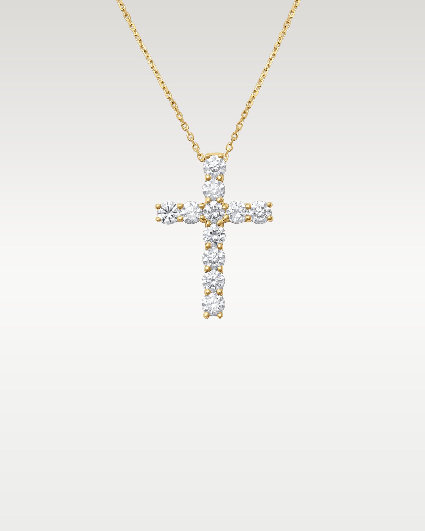 14K Gold Round Diamond Cross Pendant Necklace | Noah's Fine Watches & Jewelry TX
