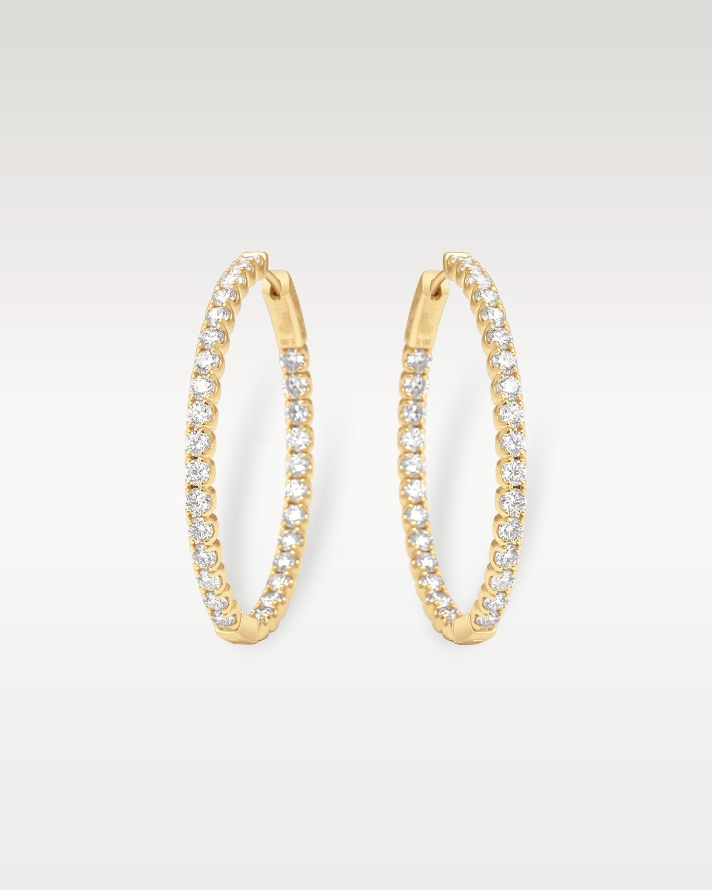 Yellow Gold Inside Out Diamond Hoop Earrings | Noah's Fine Jewelry Dallas