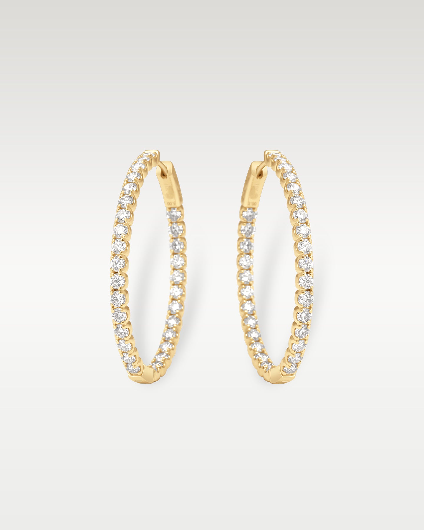 Yellow Gold Inside Out Diamond Hoop Earrings | Noah's Fine Jewelry Dallas