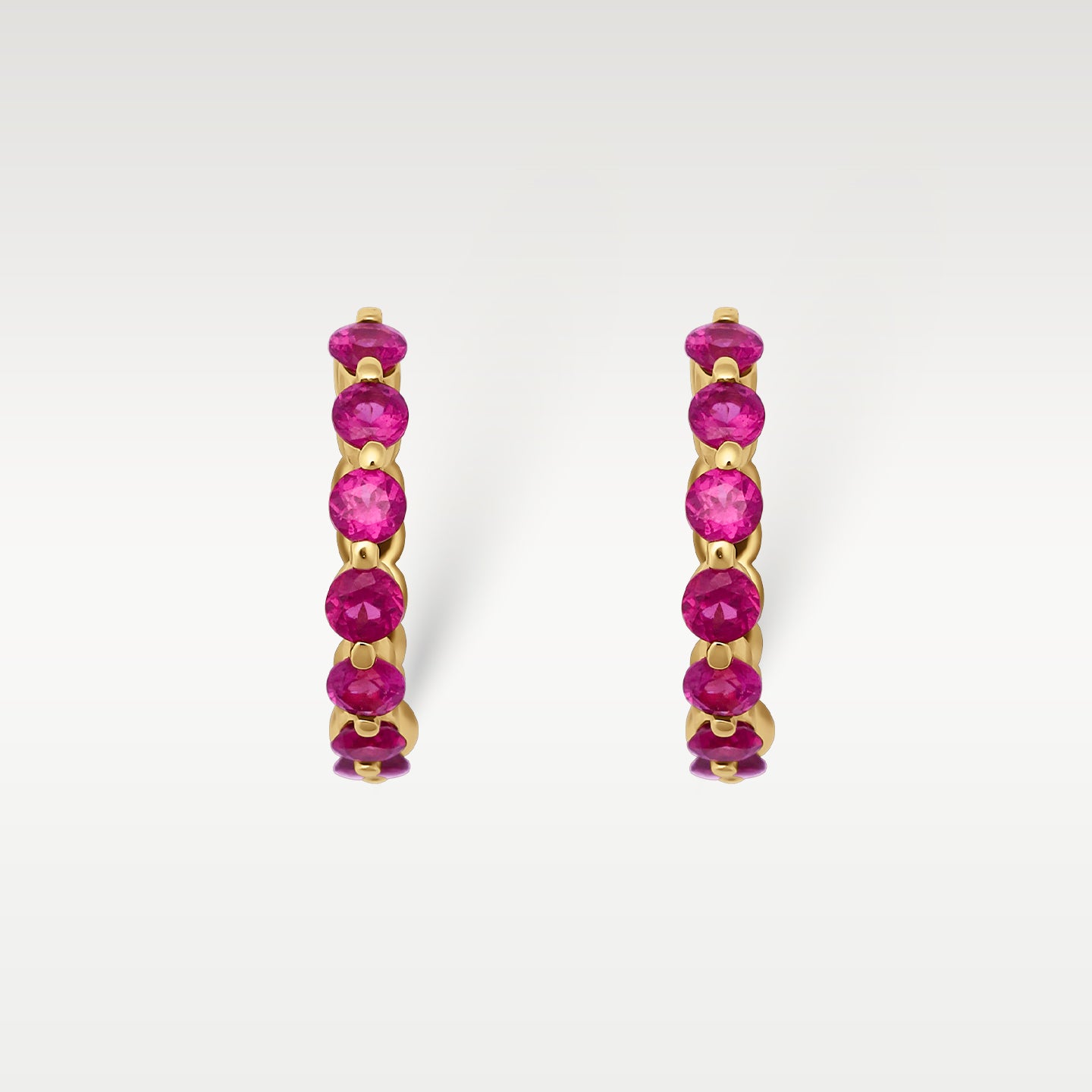 Oval Cut Rubellite & Garnet Hoop Earrings | Noah's Fine Jewelry & Watches Dallas
