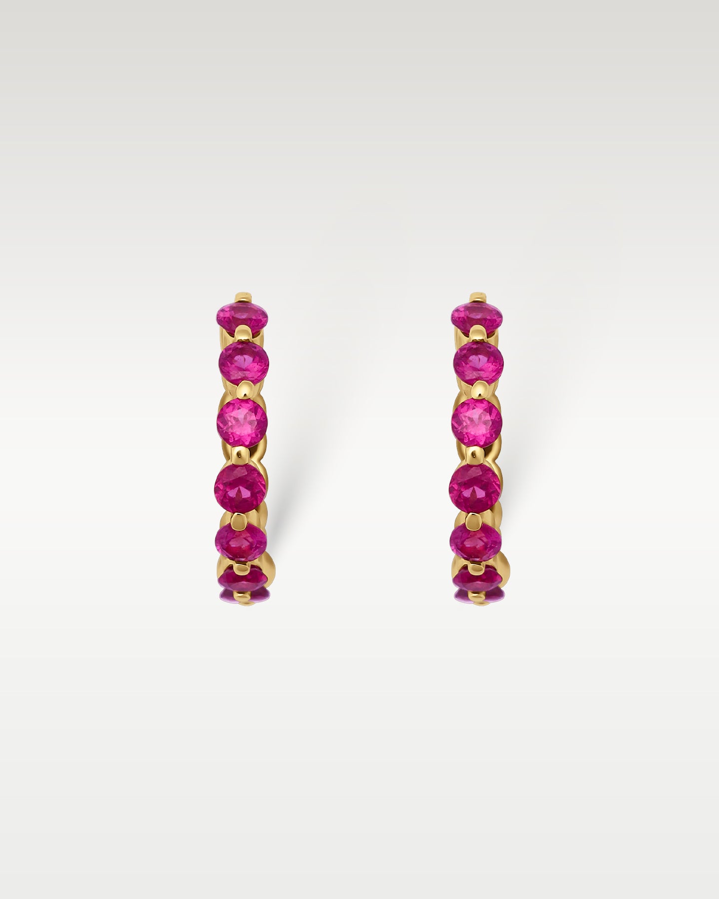 Oval Cut Rubellite & Garnet Hoop Earrings | Noah's Fine Jewelry & Watches Dallas