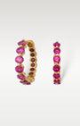 Oval Cut Rubellite & Garnet Hoop Earrings | Noah's Fine Jewelry & Watches Dallas