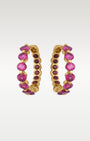 Oval Cut Rubellite & Garnet Hoop Earrings | Noah's Fine Jewelry & Watches Dallas