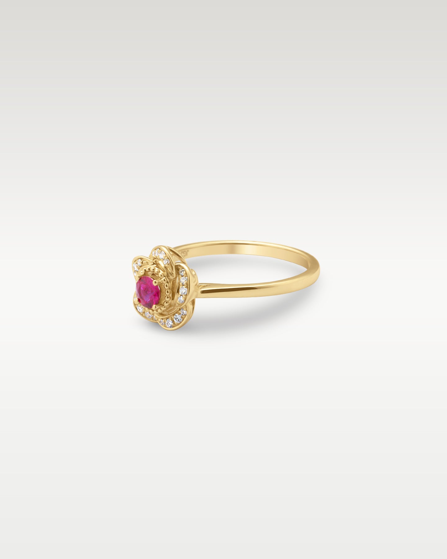 Yellow Gold Ruby and Diamond Flower Ring | Noah's Fine Jewelry Frisco, TX