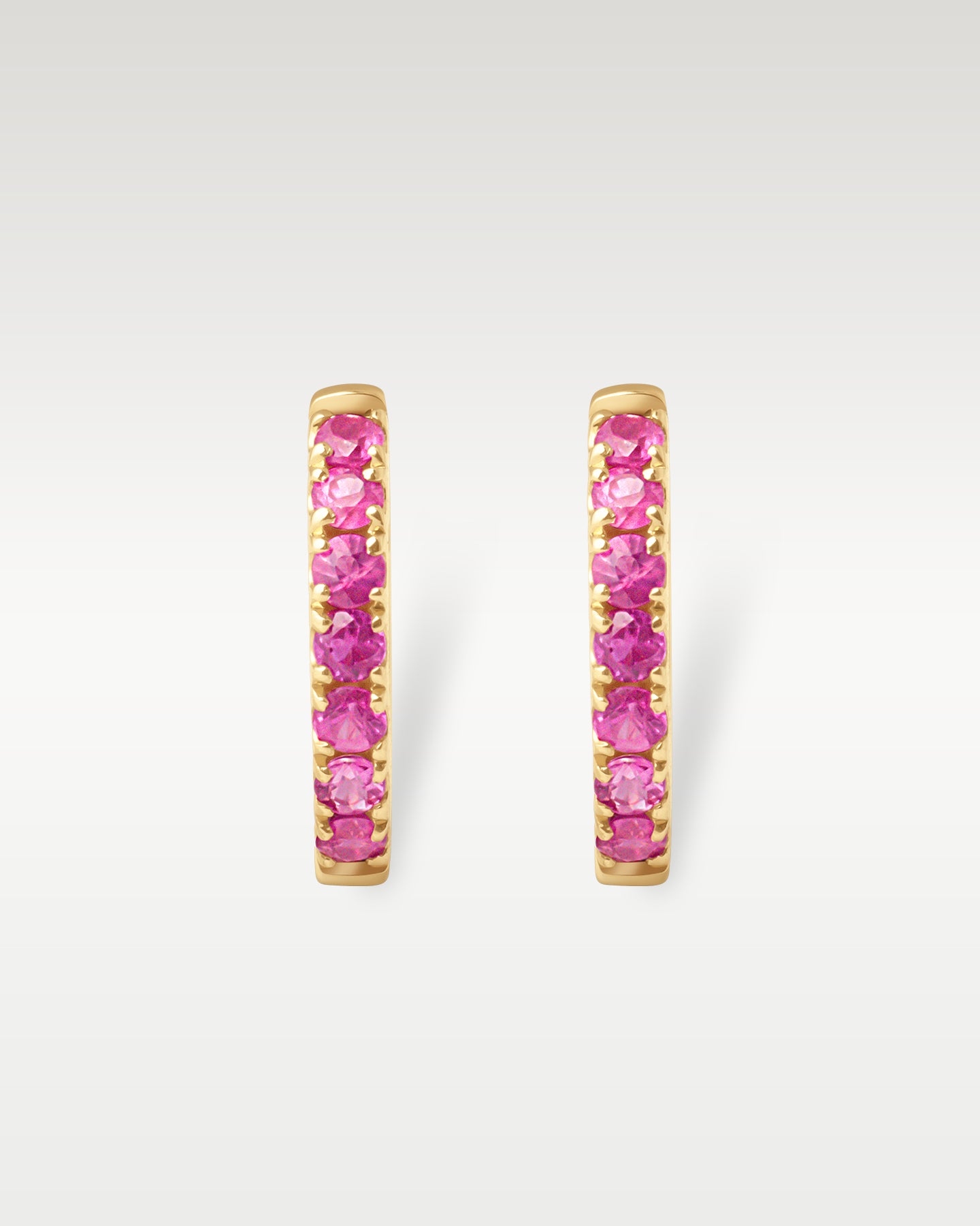 Yellow Gold Ruby Huggie Hoop Earrings | Noah's Fine Jewelry Dallas