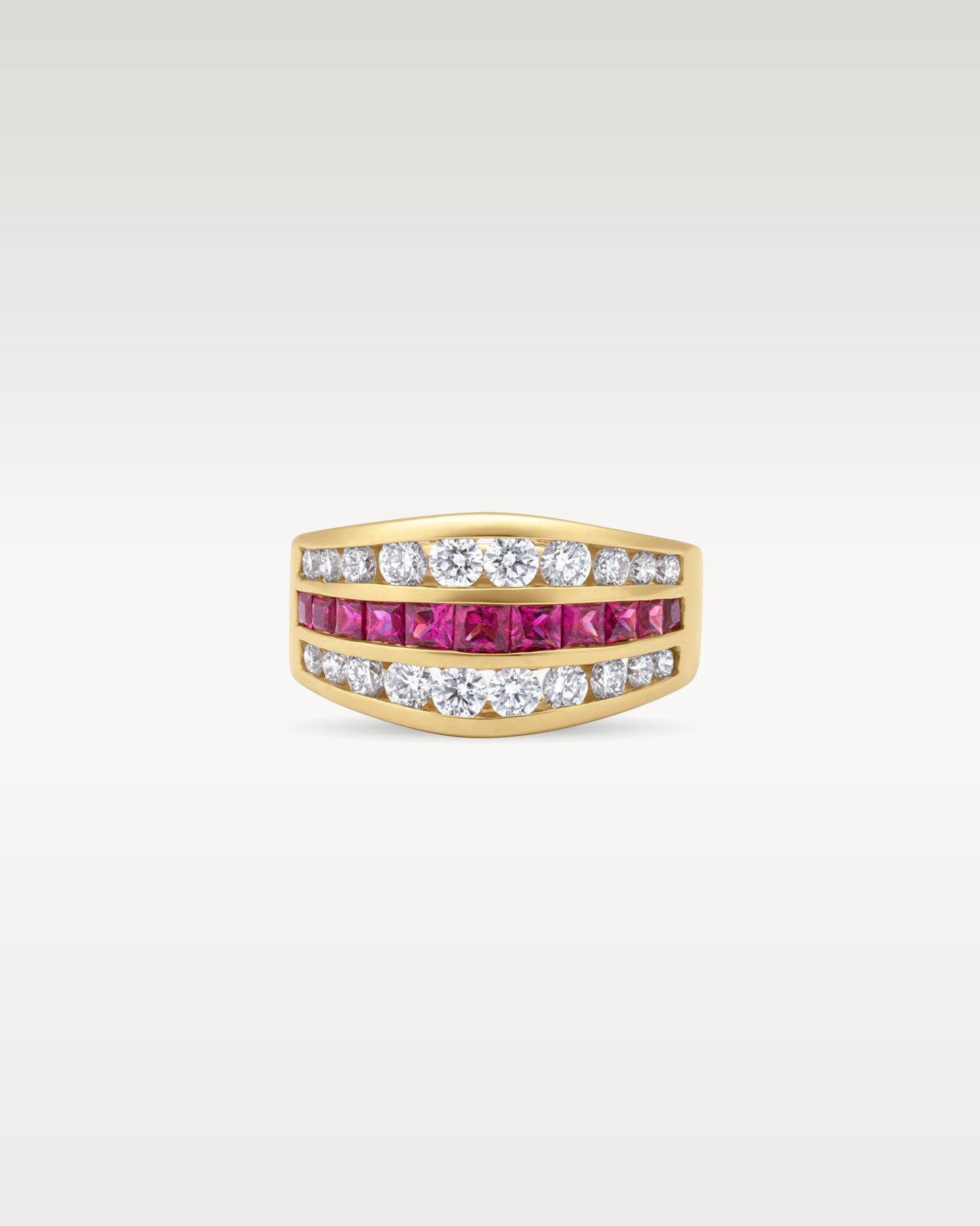 18k Yellow Gold Ruby and Diamond Ring | Noah's Fine Jewelry Frisco, TX