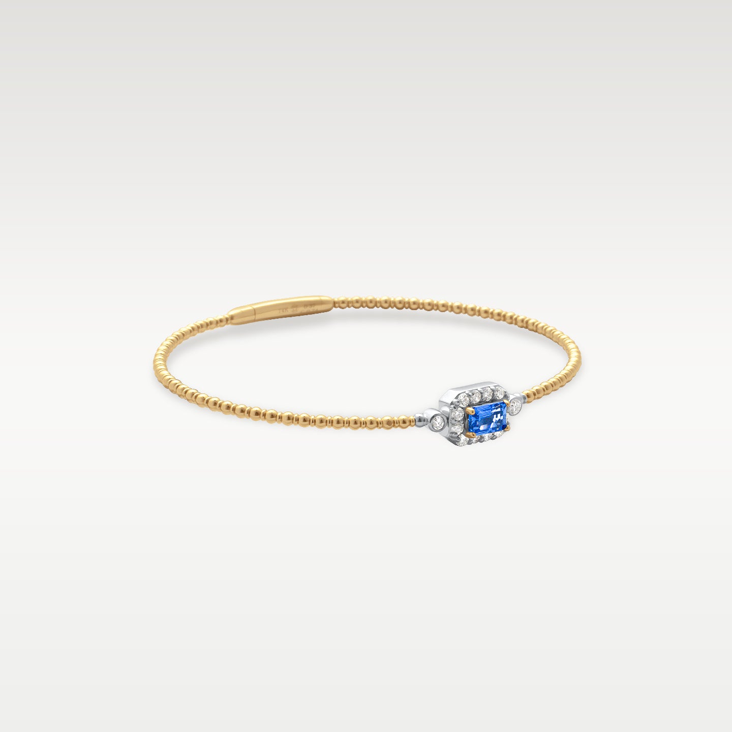Gold Sapphire Diamond Flex Bangle Bracelet | Noah's Fine Jewelry and Watches Dallas