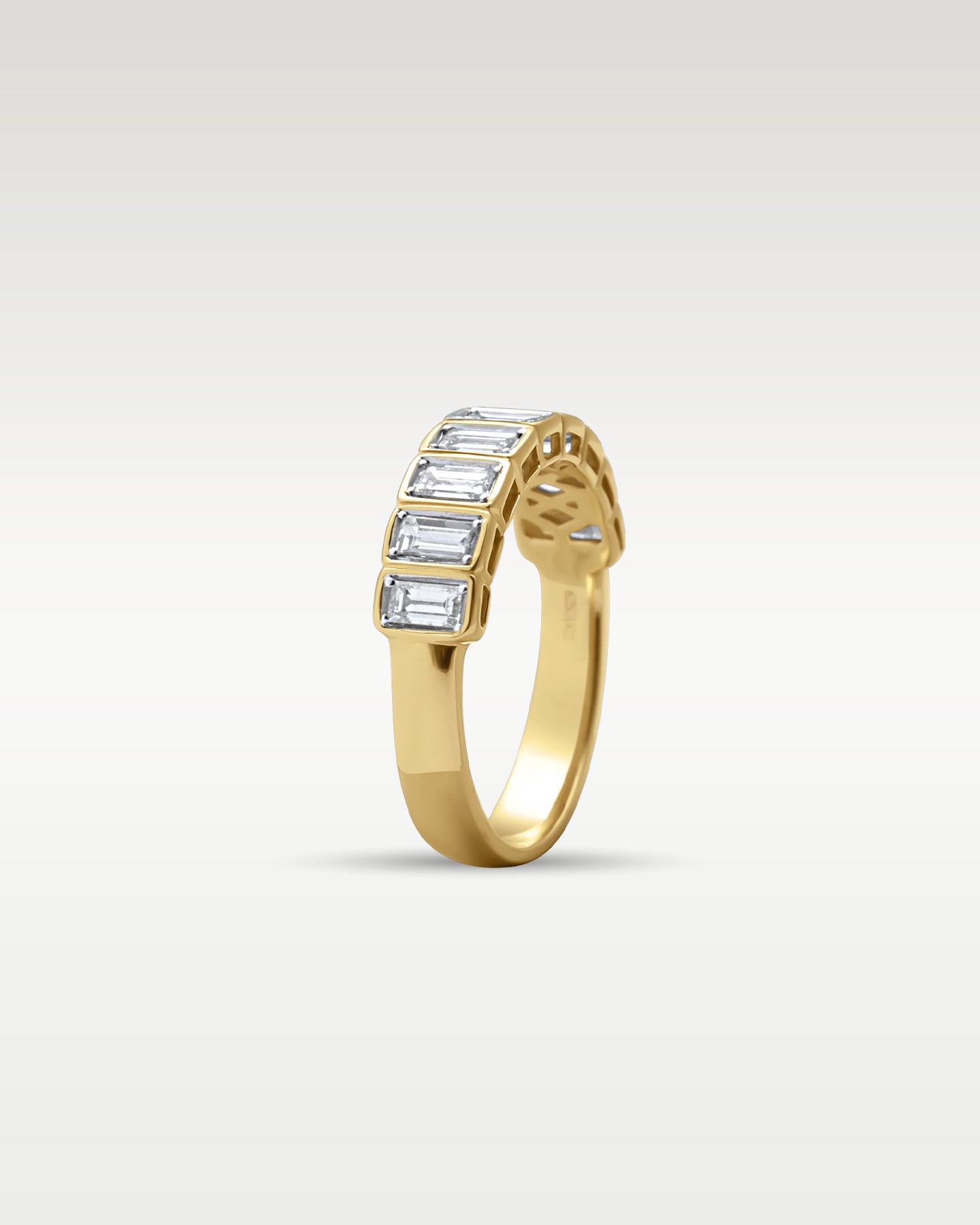 14k Yellow Gold Semi Eternity Baguette Diamond Ring | Noah's Fine Watches Frisco, Texas