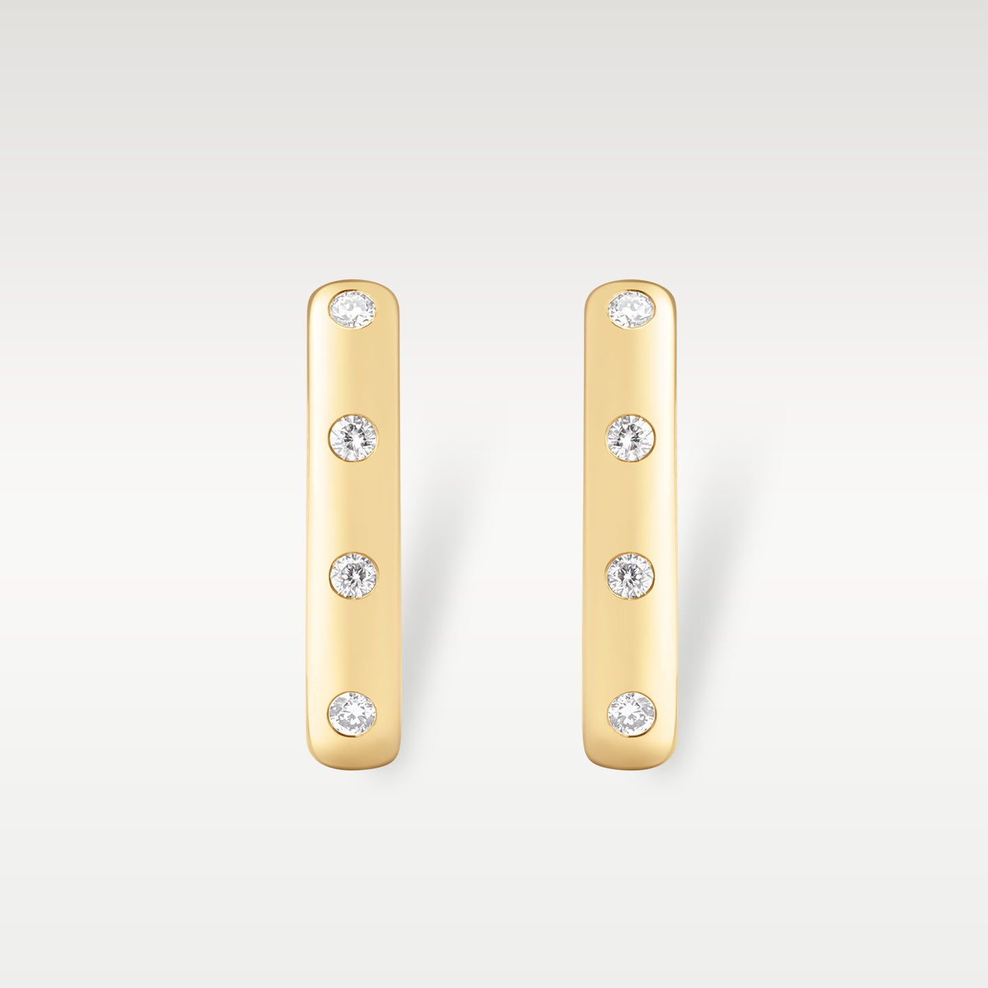 Yellow Gold Square Diamond Hoop Earrings | Noah's Fine Jewelry Dallas