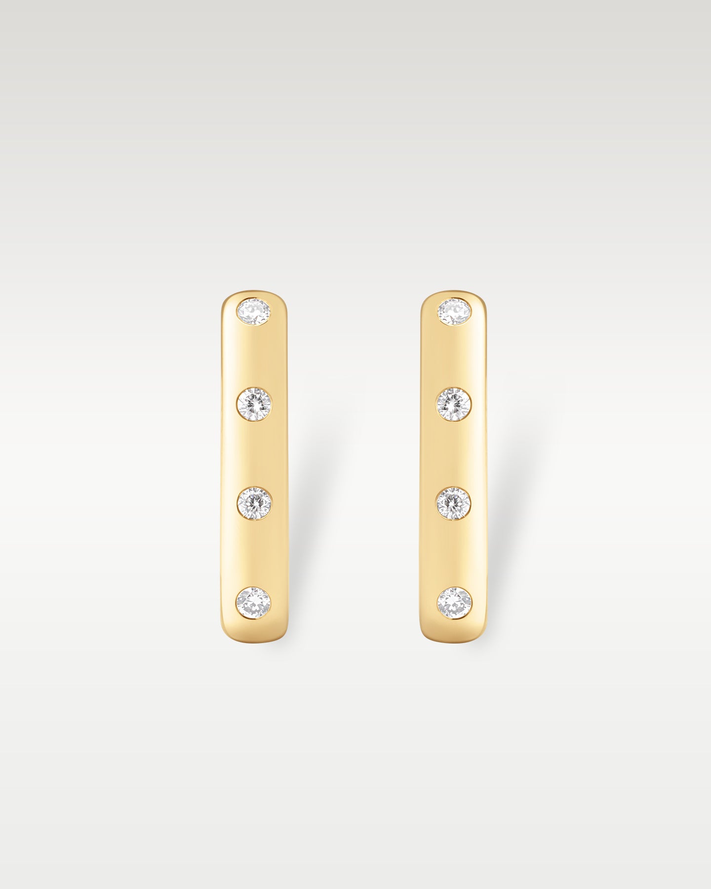 Yellow Gold Square Diamond Hoop Earrings | Noah's Fine Jewelry Dallas