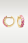 Yellow Gold Tourmaline Huggie Hoop Earrings | Noah's Fine Jewelry Dallas