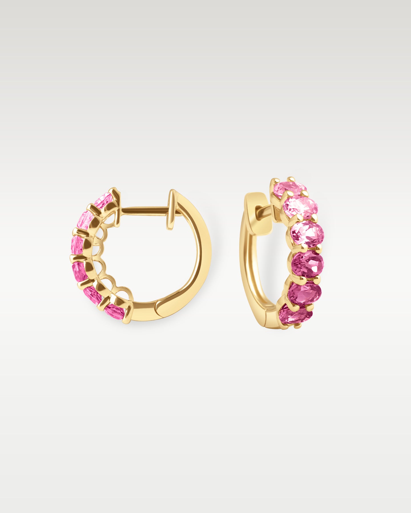 Yellow Gold Tourmaline Huggie Hoop Earrings | Noah's Fine Jewelry Dallas