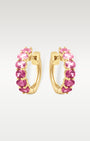 Yellow Gold Tourmaline Huggie Hoop Earrings | Noah's Fine Jewelry Dallas