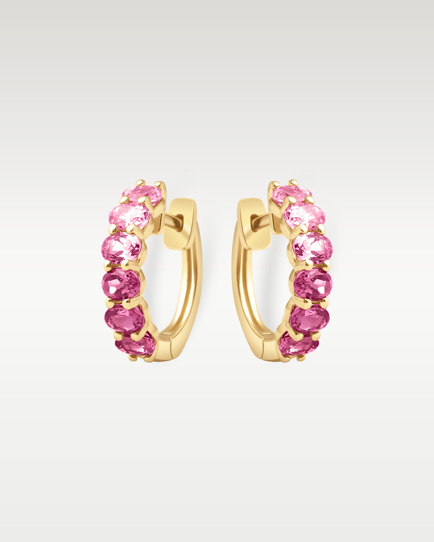 Yellow Gold Tourmaline Huggie Hoop Earrings | Noah's Fine Jewelry Dallas