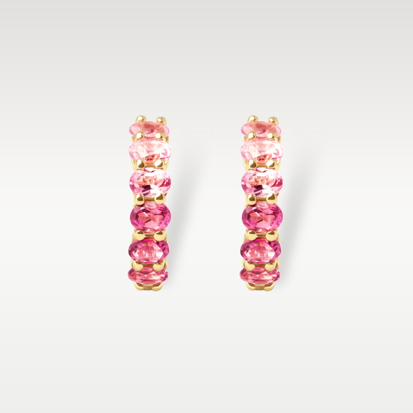 Yellow Gold Tourmaline Huggie Hoop Earrings | Noah's Fine Jewelry Dallas