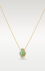 Yellow Gold Tsavorite Diamond Shell Pendant Necklace at Noah's Fine Watches & Jewelry