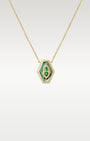 Yellow Gold Tsavorite Diamond Shell Pendant Necklace at Noah's Fine Watches & Jewelry