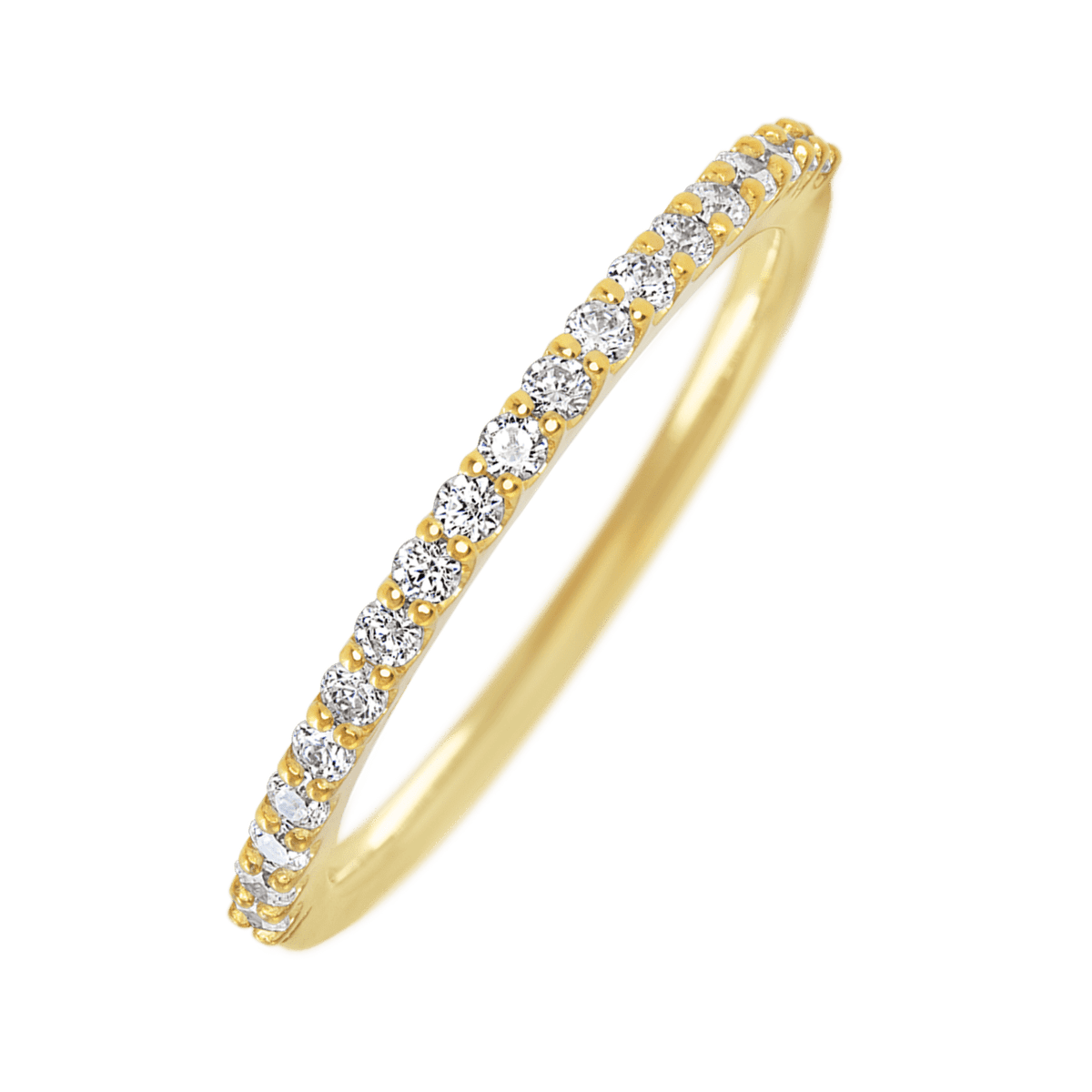 14K Yellow Gold band with 21 Round Lab Grown Diamond having TCW-.32