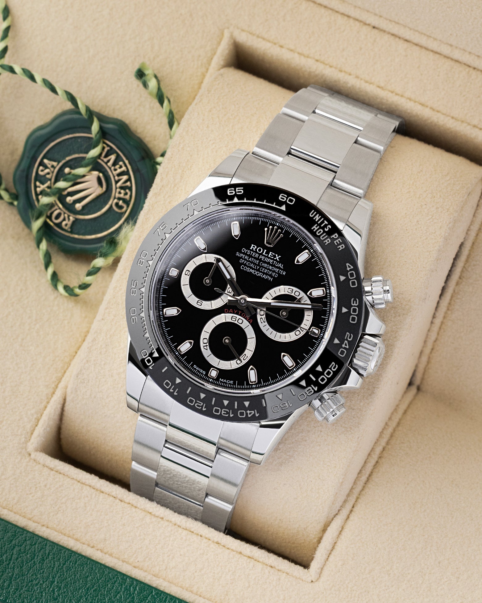 black dial Rolex Daytona 40 116500LN | Noah's Fine Mens Watches Dallas