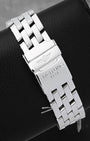 Breitling stainless steel five-row Pilot bracelet and folding deployment clasp with the engraved logo and safety latch