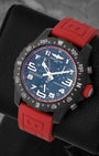 Angled front view of Breitling Endurance Pro 44 Breitlight case with red pulsometer ring