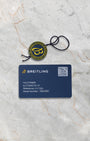 Official Breitling digital warranty card and round logo hang tag for Navitimer Automatic 41 reference A17329