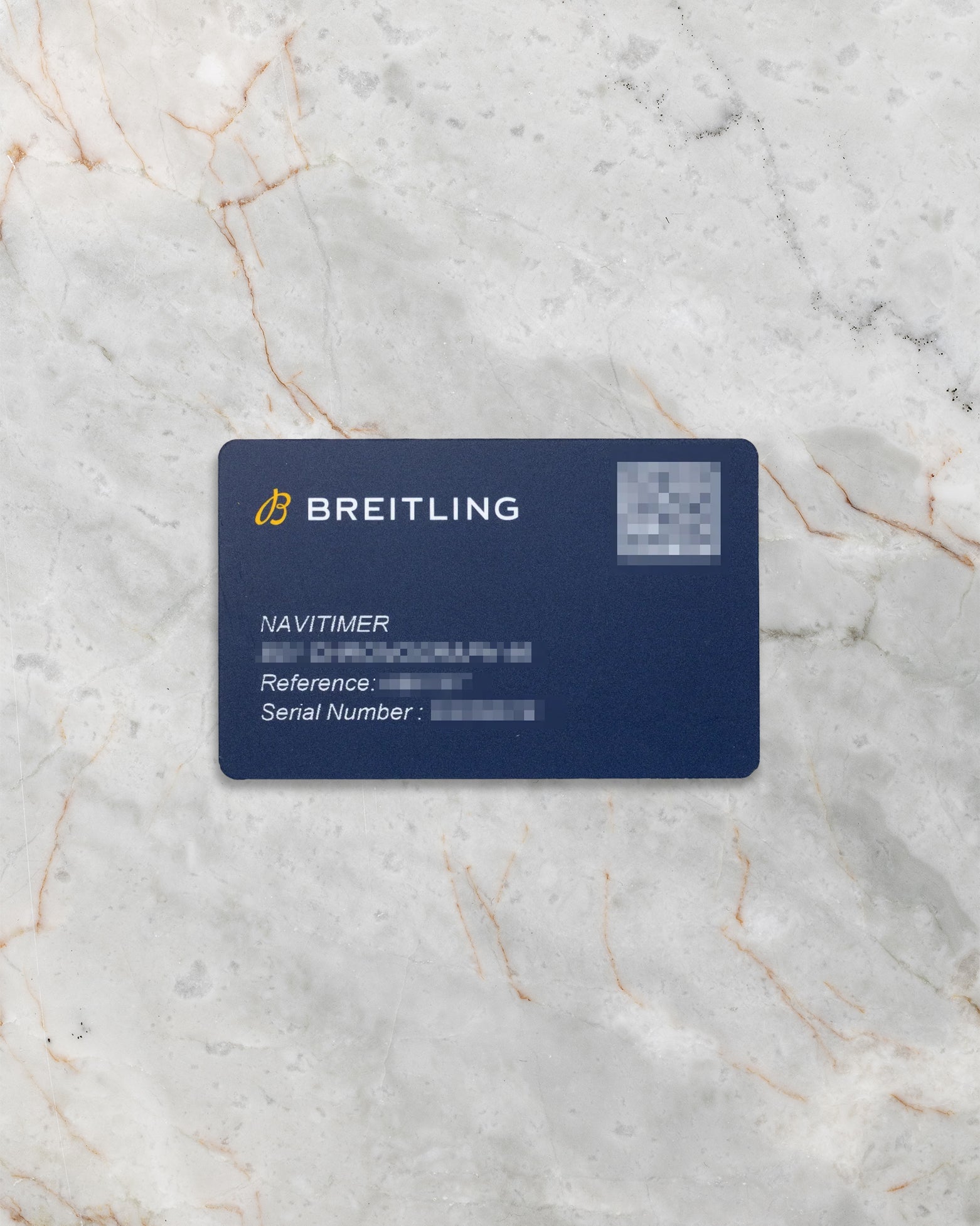 Original Breitling digital international warranty card with QR code included with pre-owned Navitimer B01 Chronograph 43 AB0138