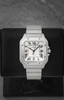Cartier Santos de Cartier Large Model WSSA0018 steel watch at Noah's Fine Watches & Jewelry Dallas