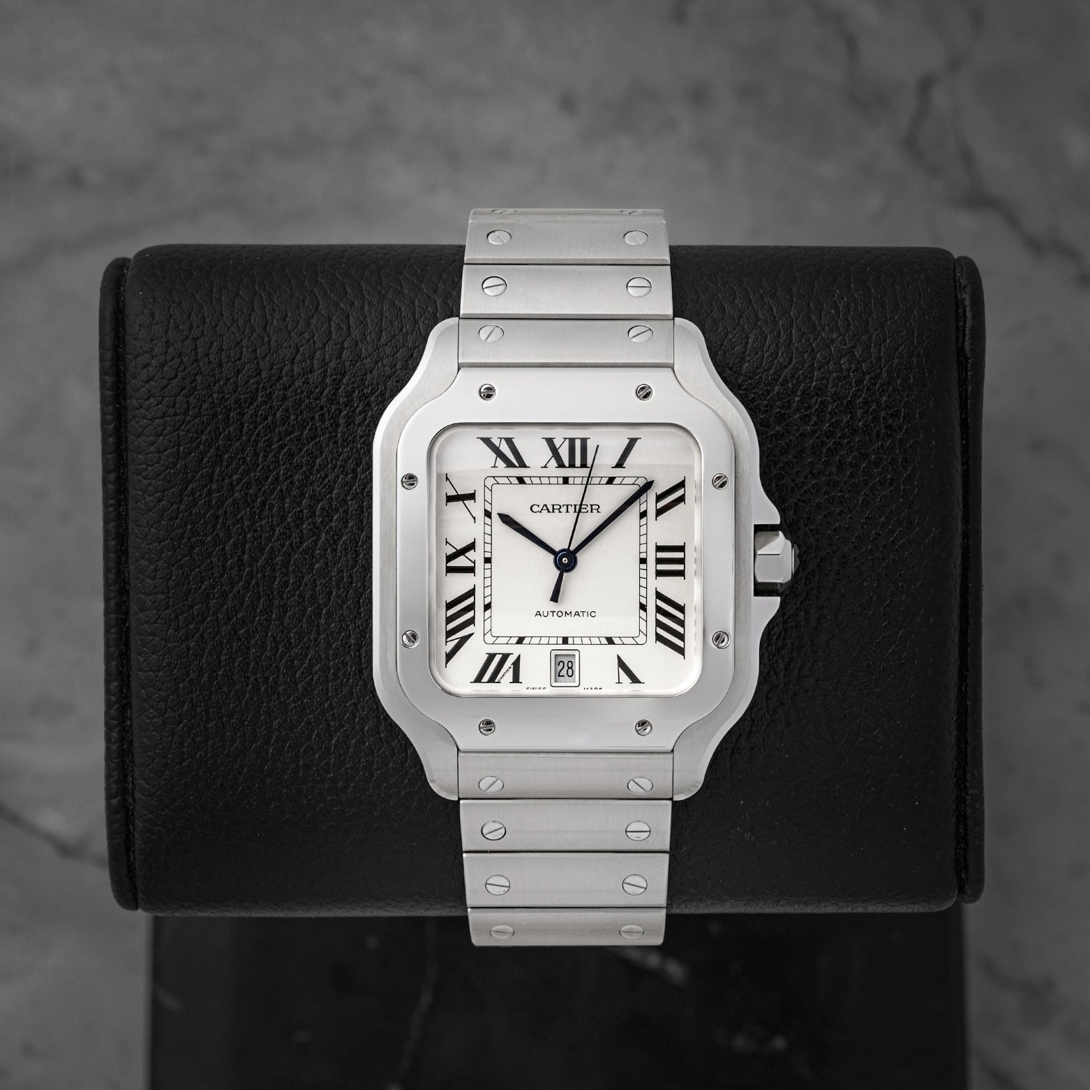 Cartier Santos de Cartier Large Model WSSA0018 steel watch at Noah's Fine Watches & Jewelry Dallas