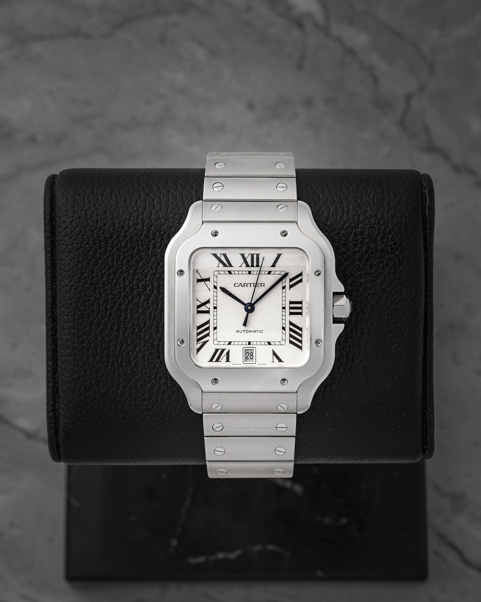 Cartier Santos de Cartier Large Model WSSA0018 steel watch at Noah's Fine Watches & Jewelry Dallas