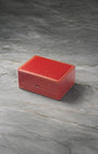 Original red Cartier watch box included with the 2022 Cartier Santos de Cartier Skeleton WHSA0015 from Noah's Fine Watches & Jewelry