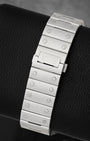 Rear view of the stainless steel SmartLink bracelet and folding clasp for Cartier Santos WSSA0096