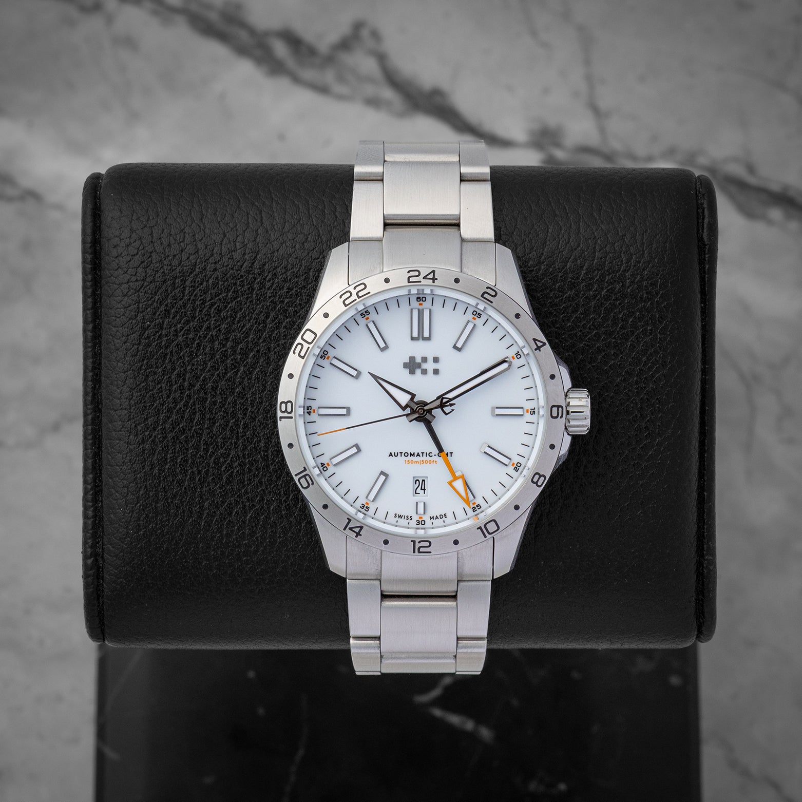 Christopher Ward C63 Sealander GMT 39mm watch with a white dial, model C63-39AGM3-S00W2, available at Noah's Fine Watches & Jewelry in Dallas