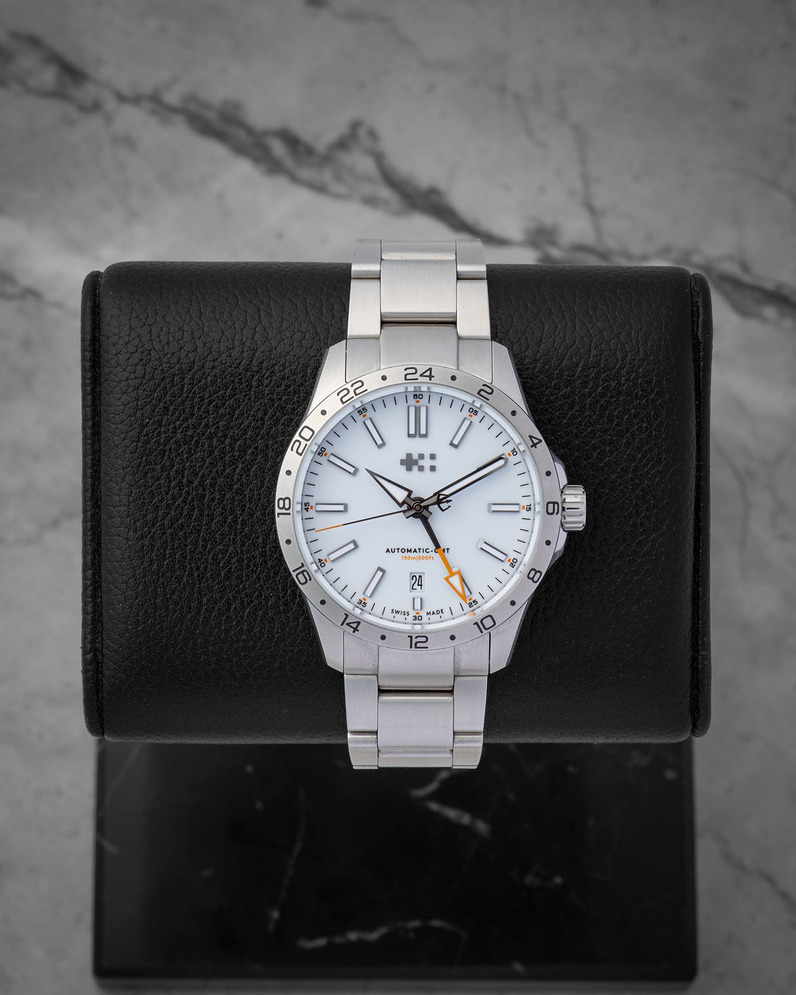Christopher Ward C63 Sealander GMT 39mm watch with a white dial, model C63-39AGM3-S00W2, available at Noah's Fine Watches & Jewelry in Dallas