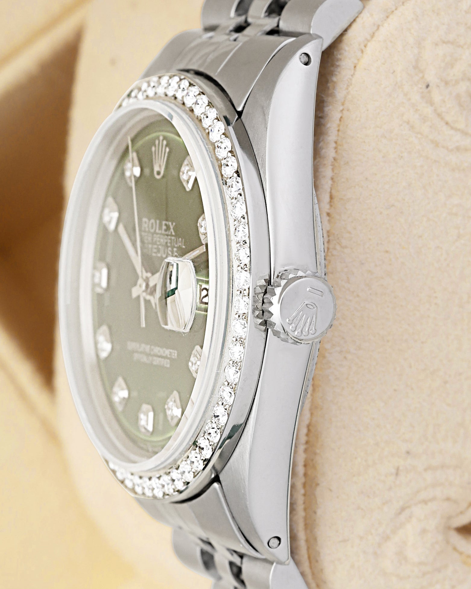 aftermarket diamond Rolex Datejust 36 1603 | Noah's Fine Watches & Jewelry