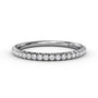 Fana 14k white gold diamond wedding ring, style W6107, showcasing a delicate 0.44 carat continuous circle of modern micro pavé round diamonds with refined edges
