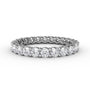 14k white gold diamond eternity band, style W6113, featuring a continuous circle of 1.44 carats of round brilliant diamonds in a classic shared prong setting