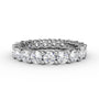 Fana 14k white gold diamond wedding ring, style W6129 with a 2.47 carat continuous circle of round brilliant diamonds in a chunky shared prong layout