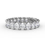 Fana 14k white gold diamond eternity band, style W6141, featuring 3.30 carats of vertically set oval diamonds in a low-profile shared prong setting
