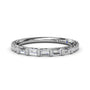 Fana W4262 wedding band in 14kt white gold featuring horizontally set baguette diamonds in a bar-set eternity design over a white background