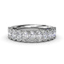 Fana 14k white gold wedding band, style W4379, featuring vertically oriented oval diamonds in a continuous scalloped bezel setting