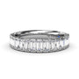 Fana 14k white gold wedding band, style W4378, featuring a continuous row of vertically oriented baguette diamonds in a full bezel setting