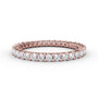 Fana 14k rose gold contemporary diamond eternity band, style W6124, featuring a continuous circle of round brilliant diamonds in a shared prong setting