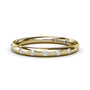 Fana 14k yellow gold flush set diamond wedding band, style W4353 with round diamonds burnished into a smooth dome band