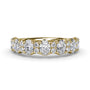 Fana 14k yellow gold diamond wedding band, style W6655, featuring an alternating pattern of large oval diamonds and clustered round brilliant diamonds
