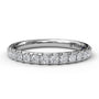 Fana 14k white gold pavé round diamond wedding band featuring a continuous row of brilliant cut diamonds in a deep cut setting