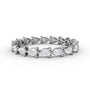 Fana 14k white gold diamond eternity band, style W6144, featuring a full circle of horizontally oriented pear-shaped diamonds in a prong setting