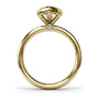 Circular silhouette profile view of the Fana S4351 yellow gold engagement ring setting, highlighting the elevated bezel basket and hidden crown diamond accent